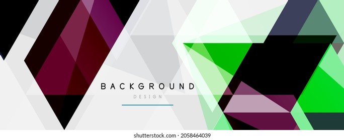 Composición de triángulos de color, fondo abstracto geométrico. Concepto técnico o empresarial, patrón para fondo de pantalla, banner, fondo, página de inicio