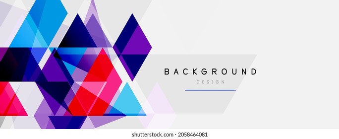 Color triangles composition, geometric abstract background. Techno or business concept, pattern for wallpaper, banner, background, landing page