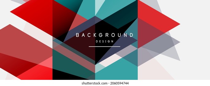 Color triangles composition, geometric abstract background. Techno or business concept, pattern for wallpaper, banner, background, landing page