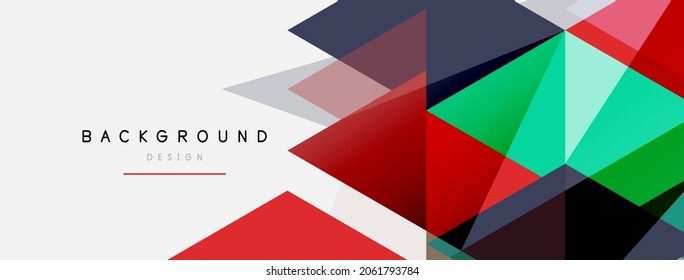 Komposition der Farbdreiecke, abstrakter geometrischer Hintergrund. Techno- oder Business-Konzept, Muster für Bildschirmhintergründe, Banner, Hintergrund, Landing-Page