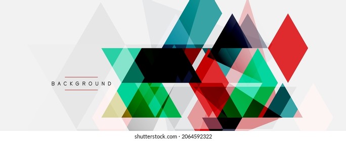 Color triangles composition, geometric abstract background. Techno or business concept, pattern for wallpaper, banner, background, landing page