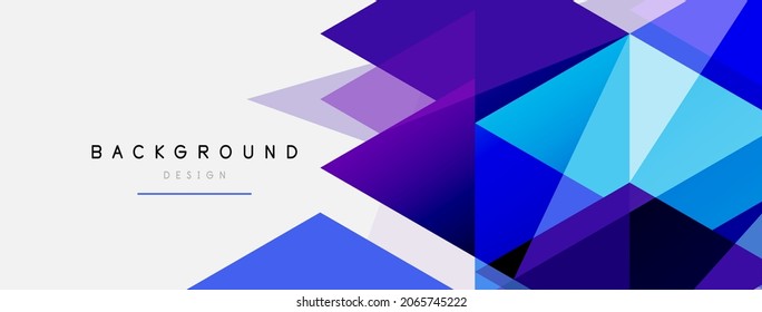 Composición de triángulos de color, fondo abstracto geométrico. Concepto técnico o empresarial, patrón para fondo de pantalla, banner, fondo, página de inicio