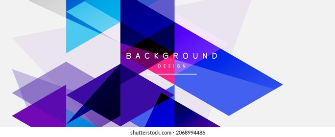 Composición de triángulos de color, fondo abstracto geométrico. Concepto técnico o empresarial, patrón para fondo de pantalla, banner, fondo, página de inicio