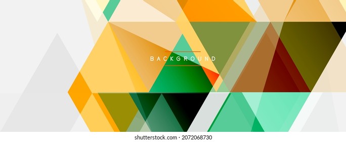 Color triangles composition, geometric abstract background. Techno or business concept, pattern for wallpaper, banner, background, landing page