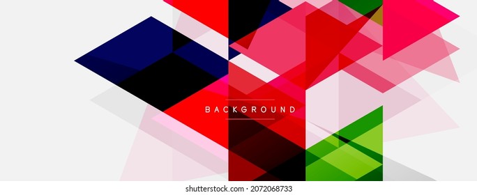 Color triangles composition, geometric abstract background. Techno or business concept, pattern for wallpaper, banner, background, landing page