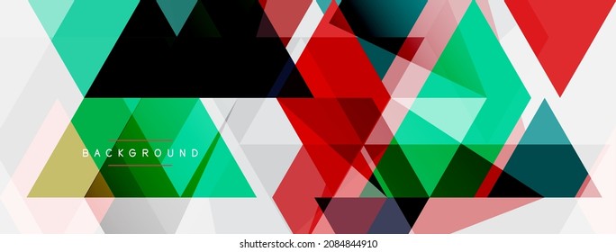Color triangles composition, geometric abstract background. Techno or business concept, pattern for wallpaper, banner, background, landing page