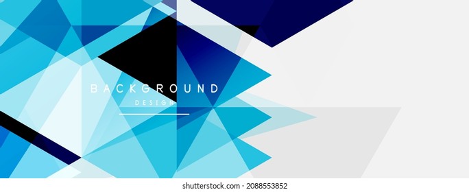 Composición de triángulos de color, fondo abstracto geométrico. Concepto técnico o empresarial, patrón para fondo de pantalla, banner, fondo, página de inicio