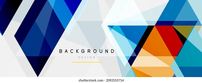 Color triangles composition, geometric abstract background. Techno or business concept, pattern for wallpaper, banner, background, landing page