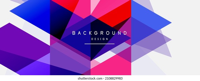 Color triangles composition, geometric abstract background. Techno or business concept, pattern for wallpaper, banner, background, landing page