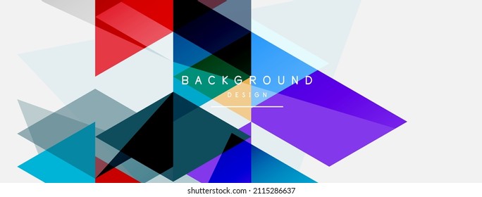 Color triangles composition, geometric abstract background. Techno or business concept, pattern for wallpaper, banner, background, landing page