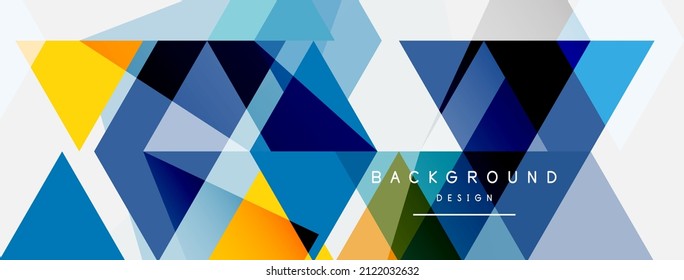 Composición de triángulos de color, fondo abstracto geométrico. Concepto técnico o empresarial, patrón para fondo de pantalla, banner, fondo, página de inicio