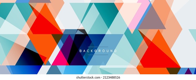 Komposition der Farbdreiecke, abstrakter geometrischer Hintergrund. Techno- oder Business-Konzept, Muster für Bildschirmhintergründe, Banner, Hintergrund, Landing-Page