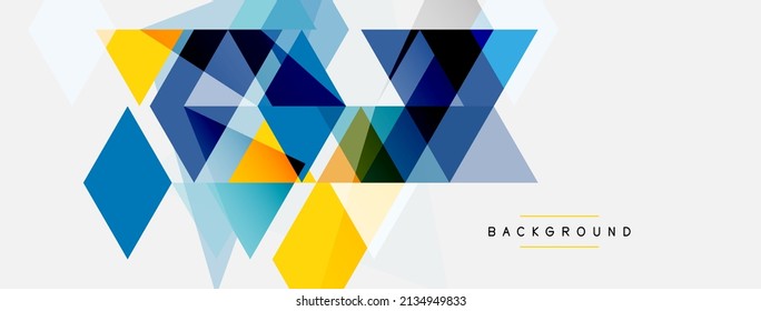 Color triangles composition, geometric abstract background. Techno or business concept, pattern for wallpaper, banner, background, landing page