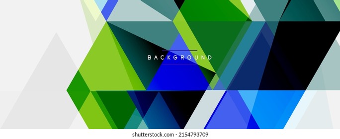 Komposition der Farbdreiecke, abstrakter geometrischer Hintergrund. Techno- oder Business-Konzept, Muster für Bildschirmhintergründe, Banner, Hintergrund, Landing-Page