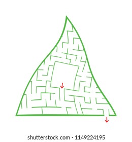 Color triangular labyrinth. An interesting and useful game for children. A simple flat vector illustration on a white background
