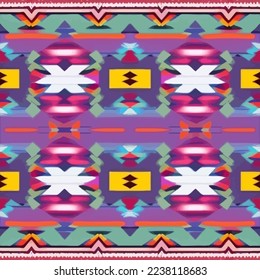 color tribal Navajo vector seamless pattern. aztec fancy abstract geometric art print. ethnic hipster backdrop. Wallpaper, cloth design, fabric, paper, cover, textile, weave, wrapping.