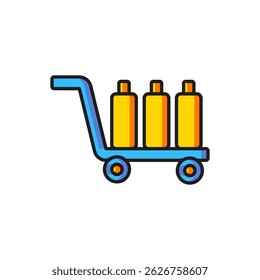 Color Trolley suitcase icon isolated on white background. Traveling baggage sign. Travel luggage icon. Flat filled outline style with shadow. Vector