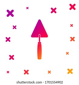 Color Trowel icon isolated on white background. Gradient random dynamic shapes. Vector Illustration