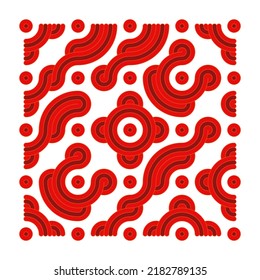 Color truchet tiling connections illustration