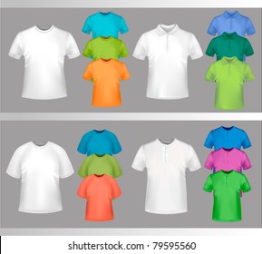 Color t-shirt design template. Vector illustration.