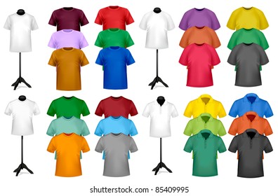 Color t-shirt design template. Vector illustration.