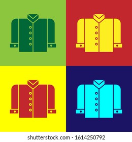 Color T-shirt icon isolated on color background.  Vector Illustration