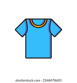Color T-shirt icon isolated on white background. Flat filled outline style with shadow. Vector
