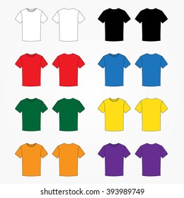 color t-shirt template vector