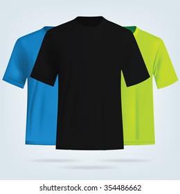 Color T-shirts template. Vector design.
