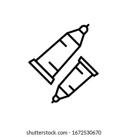Icono de tubo de color. Gráfico vectorial plano en fondo blanco.