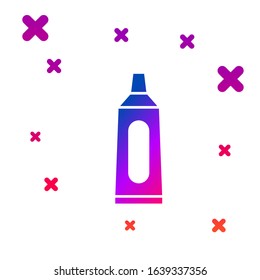 Color Tube of toothpaste icon isolated on white background. Gradient random dynamic shapes. Vector Illustration