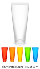 Color tubes of cream.