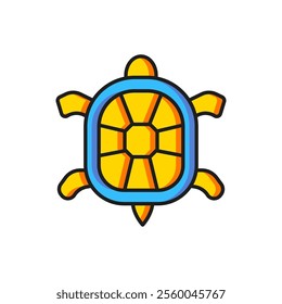 Color Turtle icon isolated on white background. Flat filled outline style with shadow. Vector