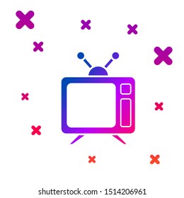 Color Tv icon isolated on white background. Television sign. Gradient random dynamic shapes. Vector Illustration
