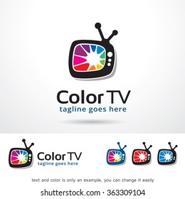 Color TV Logo Template Design Vector 