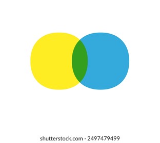 Icono de diagrama de Venn de dos círculos. Imagen Clipart aislada sobre fondo blanco