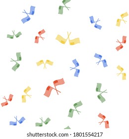 Color Two crossed American waving flags icon isolated seamless pattern on white background. National flag of USA. The United States of America flag. Independence day. Vector.