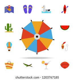 color umbrella flat icon. Summer icons universal set for web and mobile