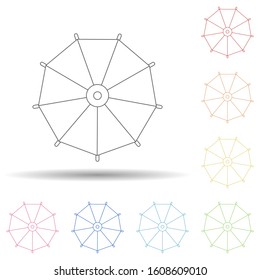 color umbrella flat in multi color style icon. Simple thin line, outline vector of Summer icons for ui and ux, website or mobile application
