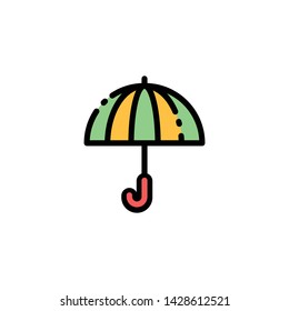 color umbrella icon vector. perfect umbrella  symbol-vector. white background. web design and mobile design.
