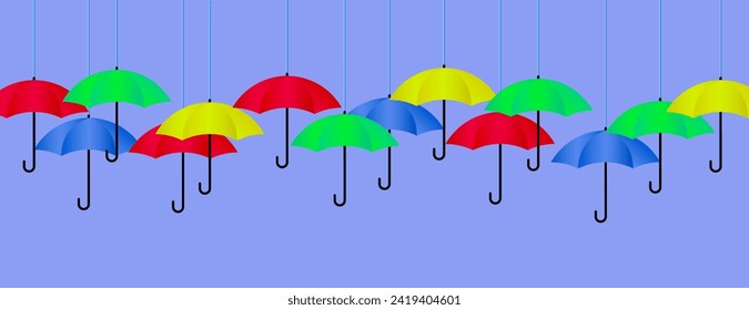 Paraguas de color. Fondo vectorial. Símbolo de clima lluvioso