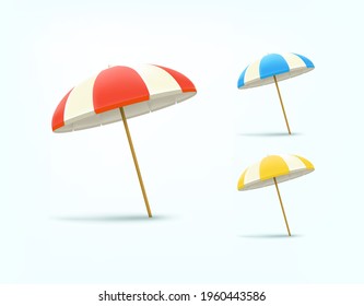 Color umbrellas vector set isolated om whita background