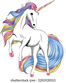 Color Unicorn Fairy Tale Animal Vector png images