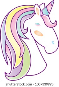Color unicorn vector icon.