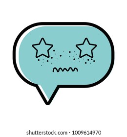 color unpleasant chat bubble kawaii cartoon