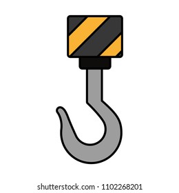 color urban crane hook object to construction