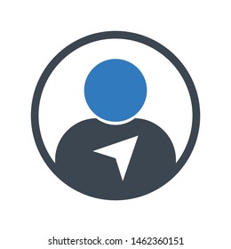 Color user circle icon vector illustration on white background 