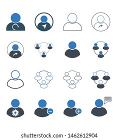 Color user icon group vector illustration on white background 