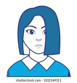 color user woman with blouse and hairstyle design