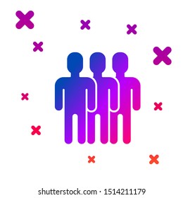 Color Users group icon isolated on white background. Group of people icon. Business avatar symbol - users profile icon. Gradient random dynamic shapes. Vector Illustration